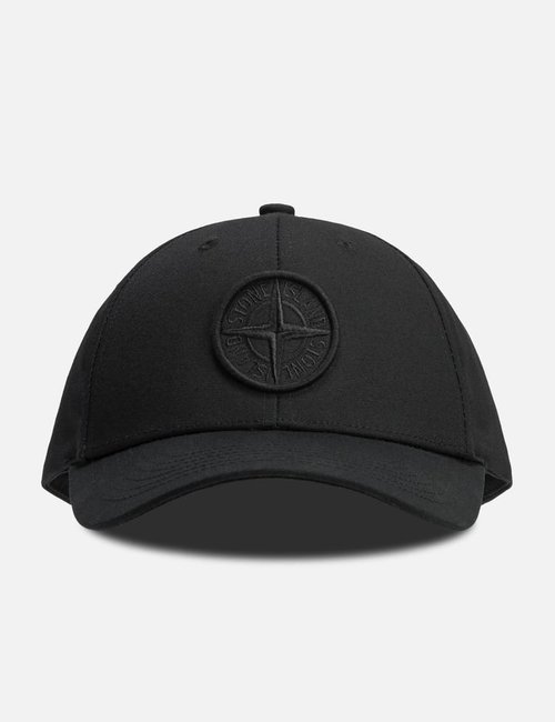 Stone Island Emblem Cotton Cap - Black