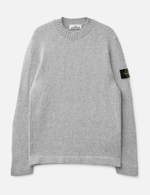 Stone Island Fancy Yarn Crewneck Jumper With Brushed Texture - Melange Grey