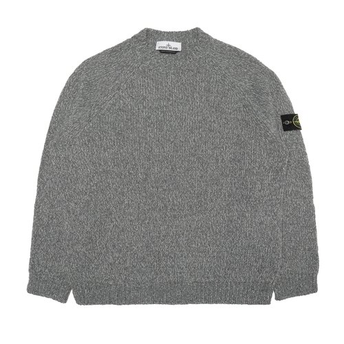 Stone Island Fancy Yarn Mouline Wool Sweater Cement Gray - K2S155100050S00N1_V0M6B
