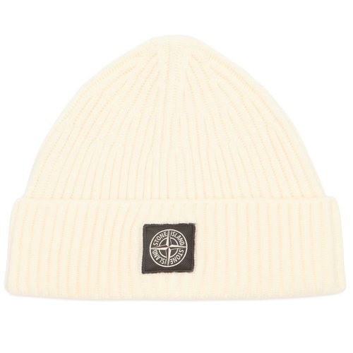 Stone Island Full Rib RWS Wool Beanie - Ivory - K2S15N100002-V0093