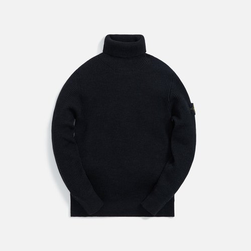 Stone Island Full Rib Wool Turtleneck - Charcoal - 7715552C2-V0065