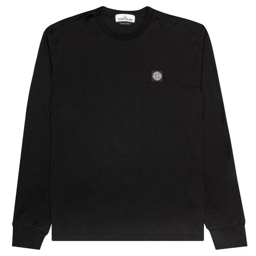 Stone Island Garment Dyed L/S T-Shirt - Black - MO731522713V0029