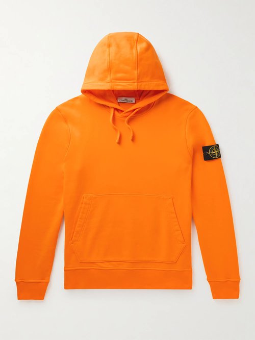 Stone Island Garment-Dyed Logo-Appliquéd Cotton-Jersey Hoodie - V0032 - 101564151