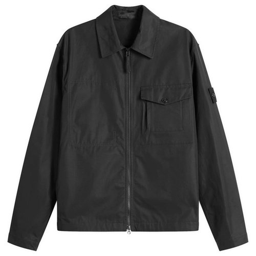 Stone Island Ghost Cotton Canvas Zip Shirt Jacket - Black - L1S151200011-V0029