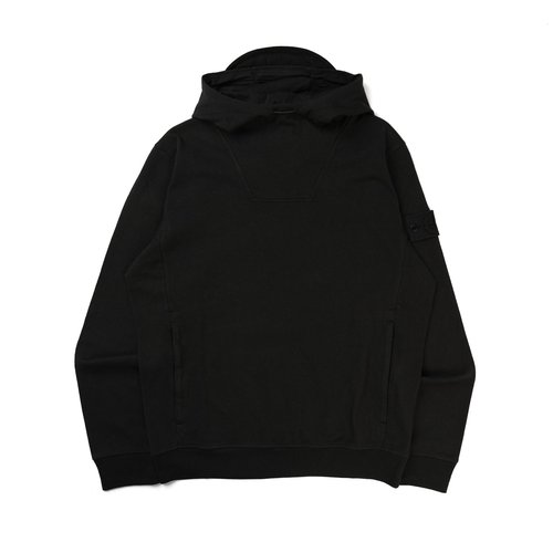 Stone Island Ghost Piece Organic Cotton Hooded Sweatshirt Black - 612F3_V0029