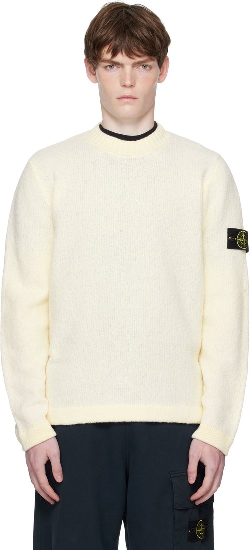 Stone Island Gray 5100056 Fancy Yarn Sweater - V0M64 Melange Grey - K2S155100056S00N2