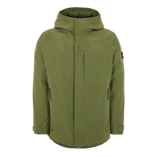 Stone Island Hooded Down Jacket - Olive Green - 771541926-V0058