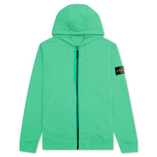 Stone Island Hooded Full Zip Sweatshirt 64220 - Green - MO751564220V0050