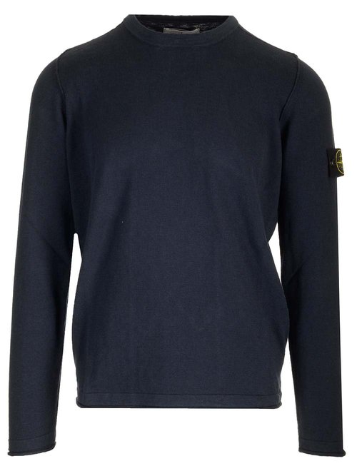 Stone Island Knit Crewneck Sweatshirt - Navy Blue - 8015502B0-A0020