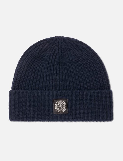 Stone Island Light RWS Geelong Wool Knit Beanie - Black