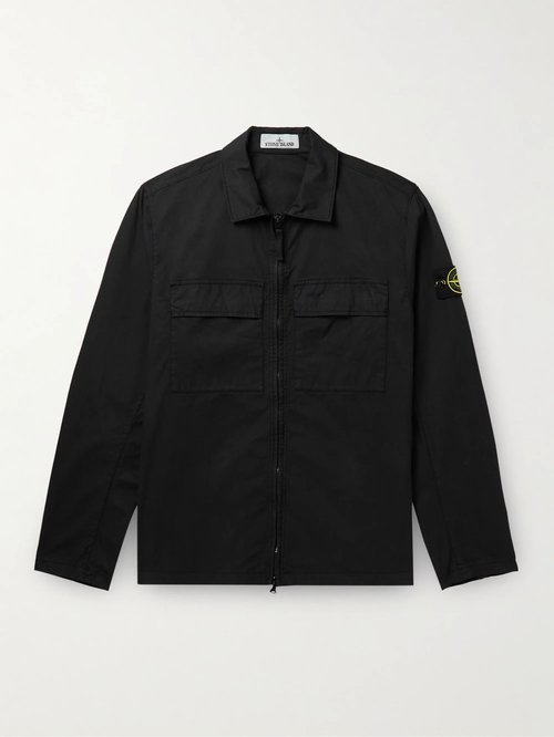Stone Island Logo-Appliquéd Cotton-Blend Twill Overshirt - V0029 - 781510210
