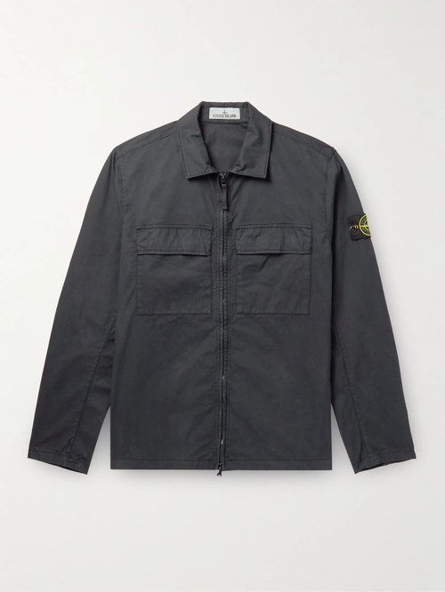 Stone Island Logo-Appliquéd Cotton-Blend Twill Overshirt - V0065 - 781510210
