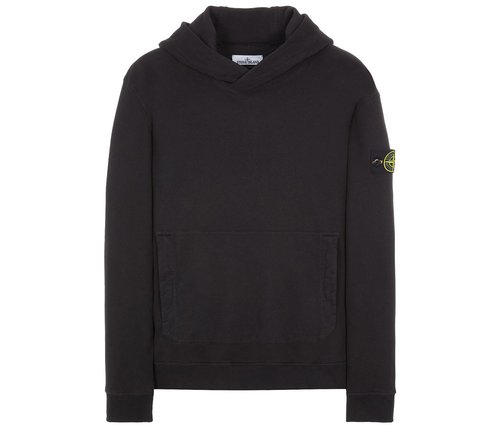 Stone Island Logo Appliqued Hoodie - Black