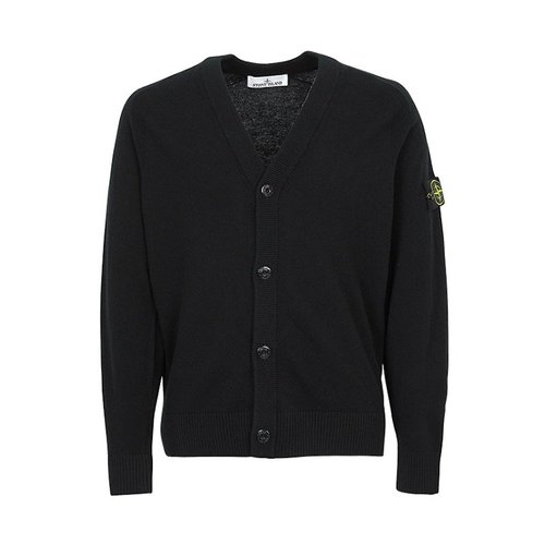 Stone Island Logo Cardigan - Black - K2S155100065S00B4-V0029