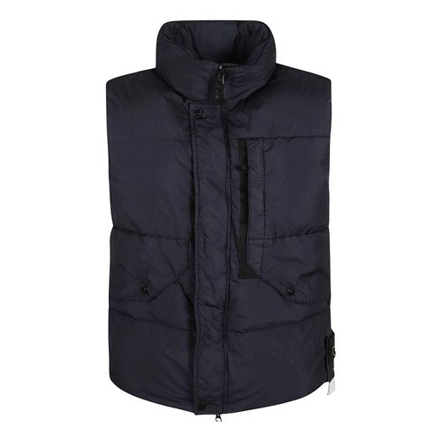 Stone Island Logo Patch High-neck Padded Vest - Navy - 7915G0423-V0020