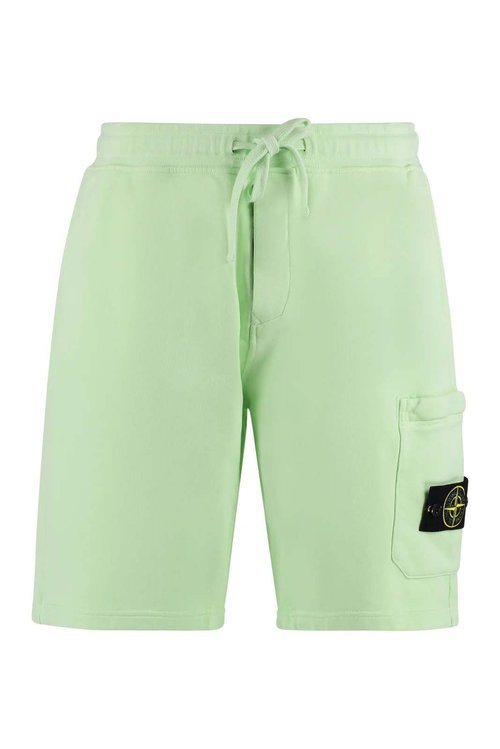Stone Island Logo Sweatshort - Green - 101564651-V0052