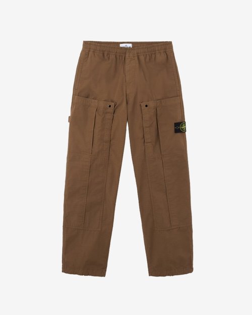 Stone Island Mercerised Organic Cotton Ripstop Trousers - Umber - S153100007S0298