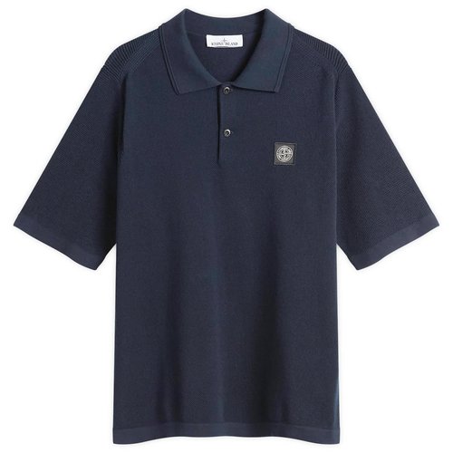 Stone Island Micro Stitch Knit Polo - Navy Blue - L1S155100030-V0020