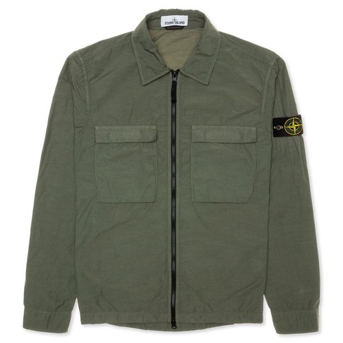 Stone Island Moleskin Long Sleeve Overshirt - Olive - MO721511102V0058