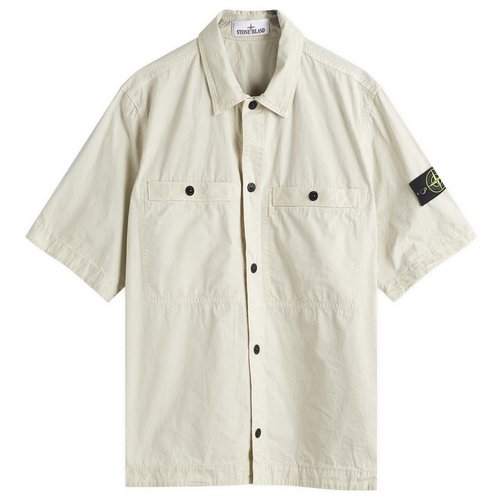 Stone Island Old Effect Short Sleeve Overshirt - Sand - K1S151200029-V0195