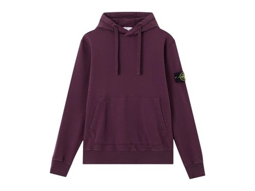 Stone Island Organic Cotton 6100062 Fleece Hoodie - Amaranth