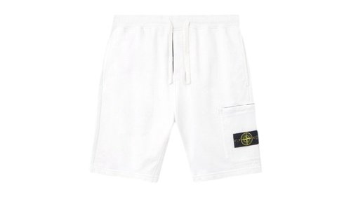 Stone Island Organic Cotton Fleece 6200011 Shorts - White - 6200011