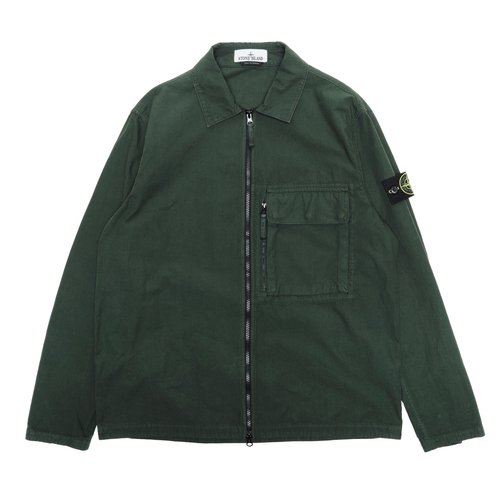 Stone Island Organic Cotton Ripstop Overshirt Green - K2S151200009S0211_V0054