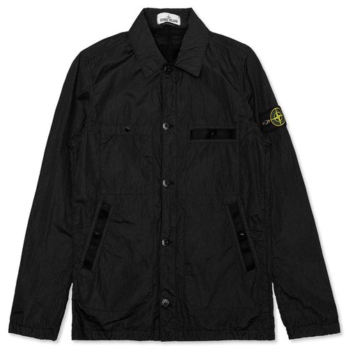 Stone Island Over Shirt Logo Patch Jacket - Black - MO721544229V0029