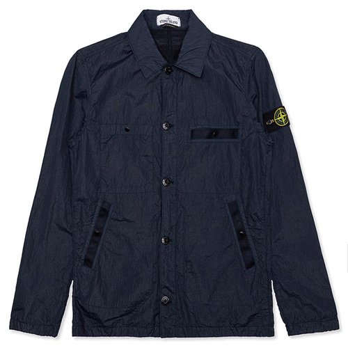 Stone Island Over Shirt Logo Patch Jacket - Marine Blue - MO721544229V0028