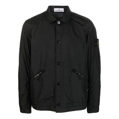 Stone Island Padded Crinkle Reps Nylon Shirt Jacket - Black - 781542522-V0029