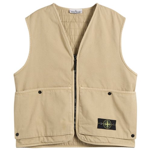 Stone Island Panama Cotton Old Effect PrimaLoft Vest - Desert - L1S156100007-V019A