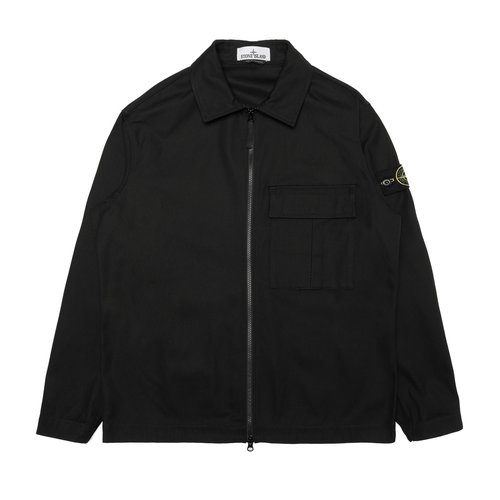 Stone Island Panama Cotton Overshirt Black - K2S1512000010S0164_V0029