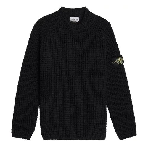 Stone Island President's Wool Sweater - Black - 7915502D5-V0029