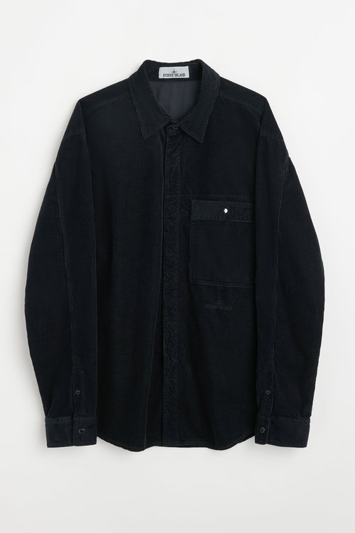 Stone Island Relaxed Fit Long Sleeve Shirt Corduroy - Navy - 811512707-V0020