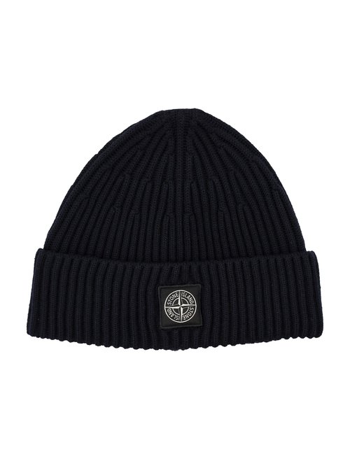 Stone Island Ribbed Wool Beanie With Logo Patch - S15N100002S00C3V0020