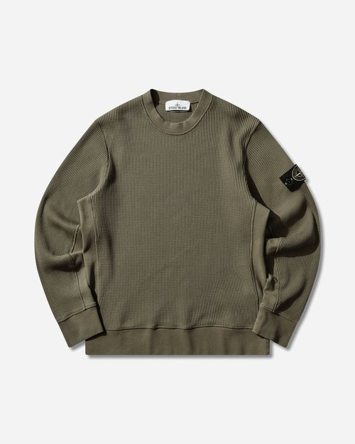 Stone Island Waffle Crew Neck Sweatshirt - Military Green - L1S156100056S0044V005G