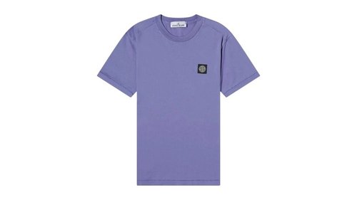 Stone Island Short Sleeve Compass Logo T-Shirt - Lavender