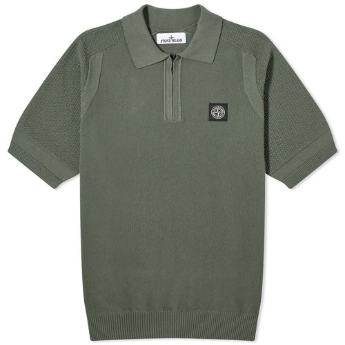 Stone Island Soft Cotton Patch Knitted Polo Shirt - Musk - 8015533B4-V0059