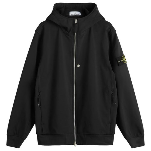 Stone Island Soft Shell-R Hooded Jacket - Black - K2S15Q100004-V0029