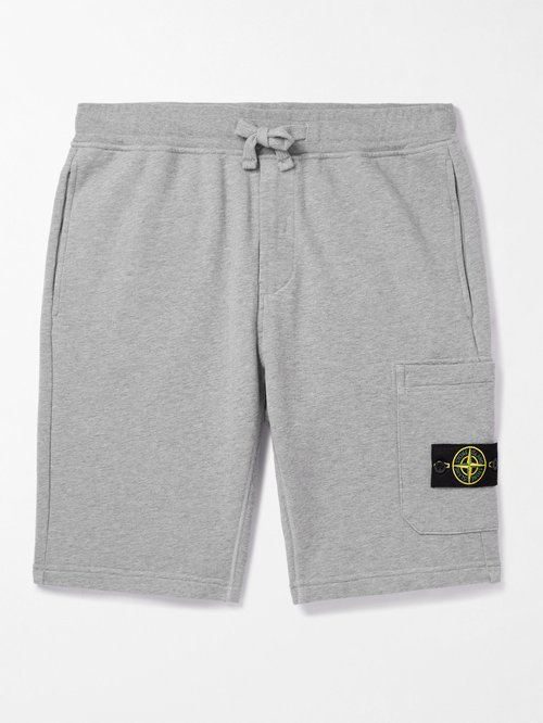 Stone Island Straight-Leg Garment-Dyed Cotton-Jersey Drawstring Shorts - A0M64 - 101564651