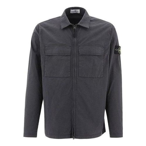 Stone Island Stretch Overshirt - Black - 781510210-V0065