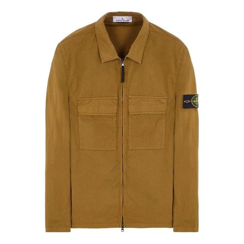 Stone Island Stretch Overshirt - Dark Beige - 781510210-V0098
