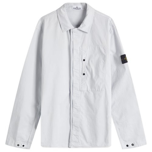 Stone Island Supima Cotton Twill Stretch-TC Button Shirt Jacket - Sky Blue - K1S151200033-V0041