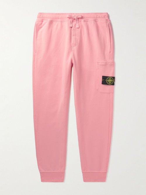 Stone Island Tapered Logo-Appliquéd Garment-Dyed Cotton-Jersey Sweatpants - V0080 - 101564451