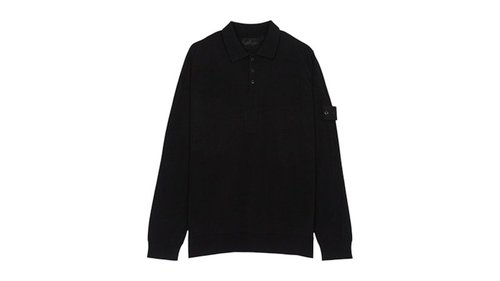Stone Island Wool Polo Shirt - Black - K1S1551000-71S00FC-V0029