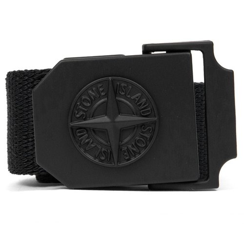 Stone Island Woven Logo Belt - Black - 691594071-V0029