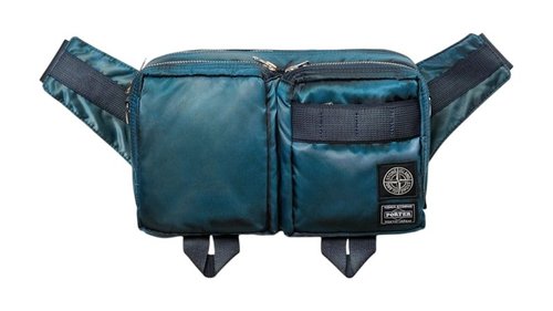 Stone Island x Porter Hand Corrosion on Nylon Twill Cross Body Bag - Blue