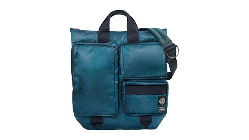 Stone Island x Porter Hand Corrosion on Nylon Twill Helmet Bag - Blue