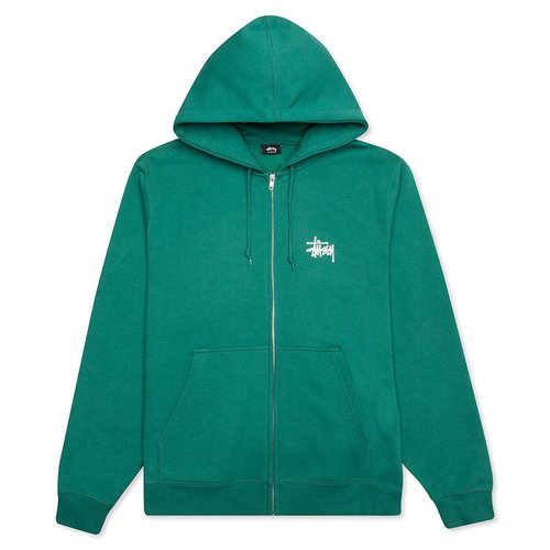 Stüssy Basic Zip Hoodie - Dark Green - 1974567-DGRN