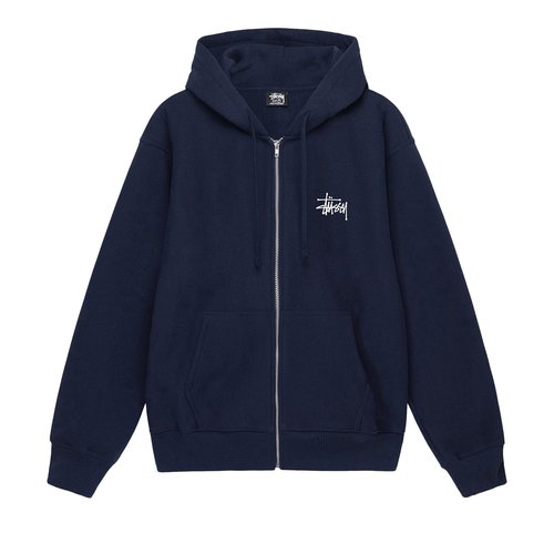 Stüssy Basic Zip Hoodie - 1974762-NAVY
